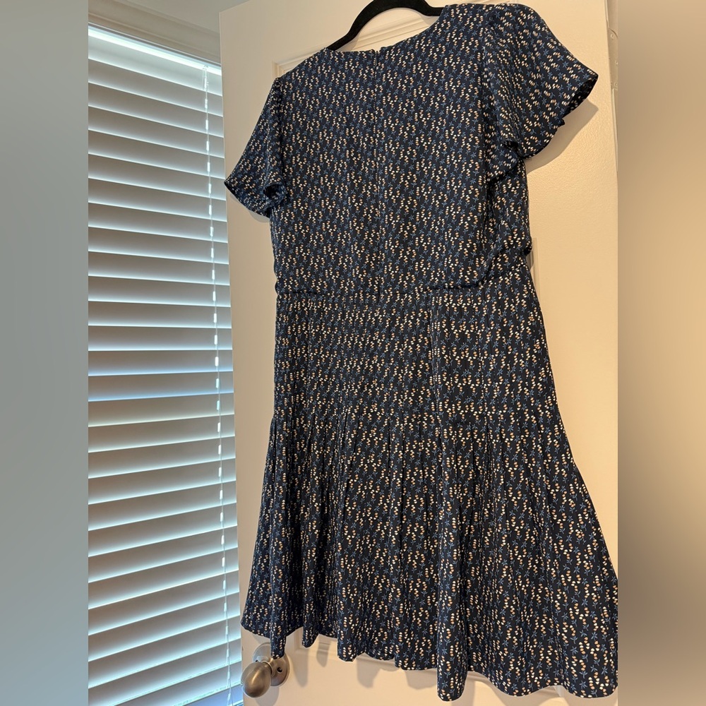 Ann Taylor Navy Dress with Floral Accents